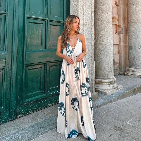 Zara dress maxi oversize fit boho blogger prints casual summer vacation wedding - Picture 7 of 15